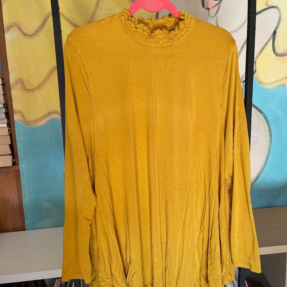 Lane Bryant Mustard High Neck Top, 18/20